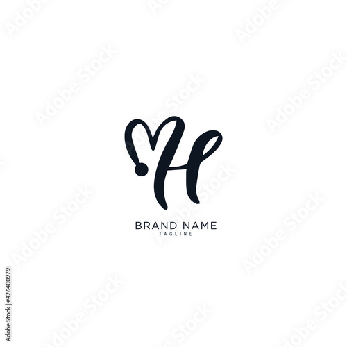 Alphabet letter Initial H, HH, logo premium business typeface, minimal, innovative concept, creative, symbol, company, sign, Monogram, vector, startup, template graphic design.