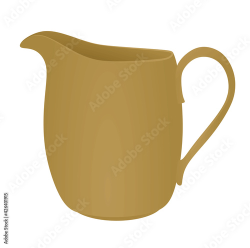Brown ceramic pot. vector illustration