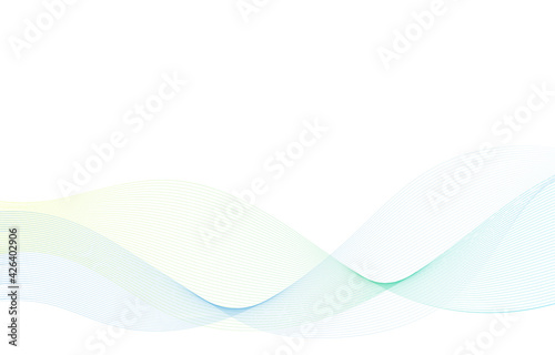 Abstract wave lines smooth flowing on white background vector.