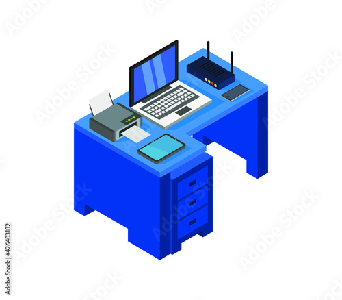 Isometric office room