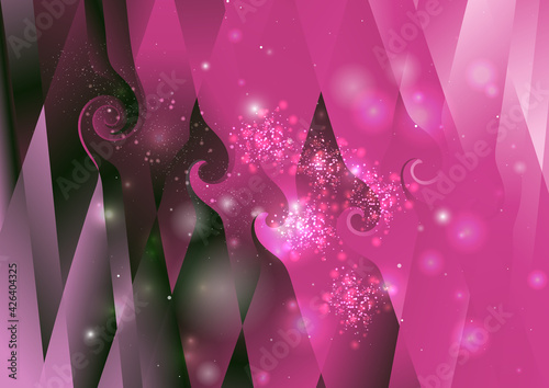 Abstract Pink and Green Graphic Background Vector photo