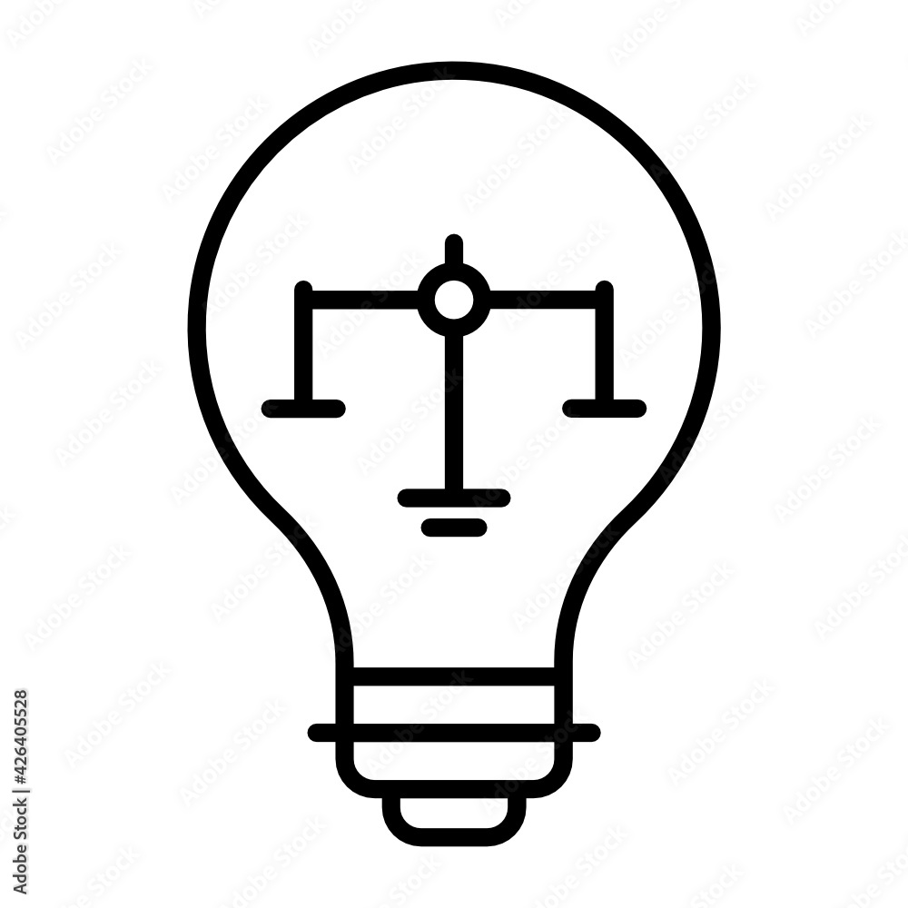 Electrical Energy and Power Regulation Concept Vector Icon Design, Bulb With Justice Scale Symbol on white background Law Firm and Legal institutions Stock illustration Electrical Energy and Power Regulation Concept Vector Icon Design, Bulb With Justice Scale Symbol on white background Law Firm and Legal institutions Stock illustration