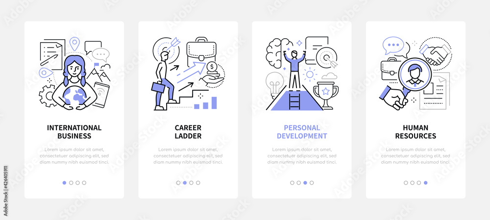 Business and management - modern line design style web banners