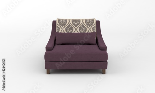 Single Sofa Chair front View furniture 3D Rendering