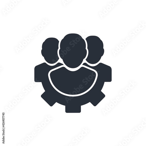  Social Media, Teamwork concept. Customer Organization . Crowd management. Vector illustration isolated on white background.