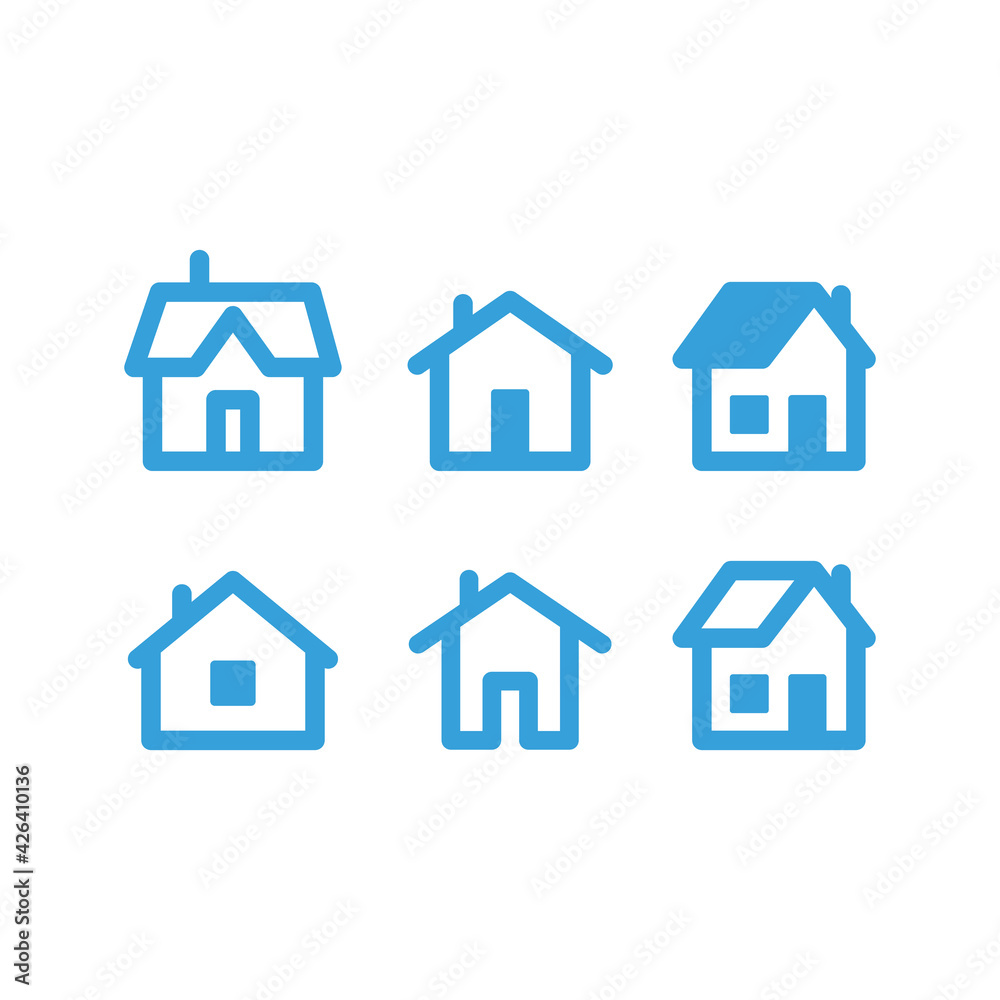 House vector icon set. Home simple linear symbols. House vector icon set. Home simple linear symbols.
