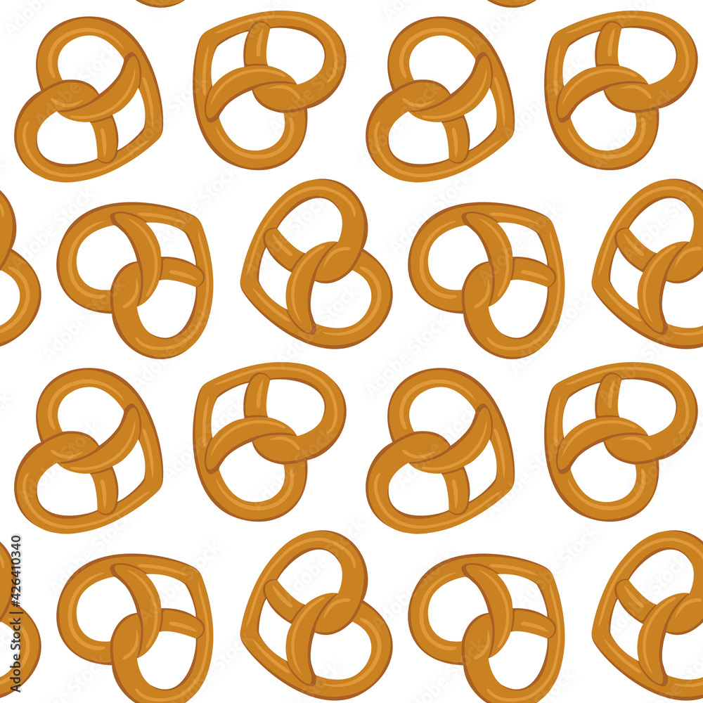 Obraz premium Baking pattern. A set of pastries from a bakery or pastry shop. Bakery or cafe concept. Vector illustration.