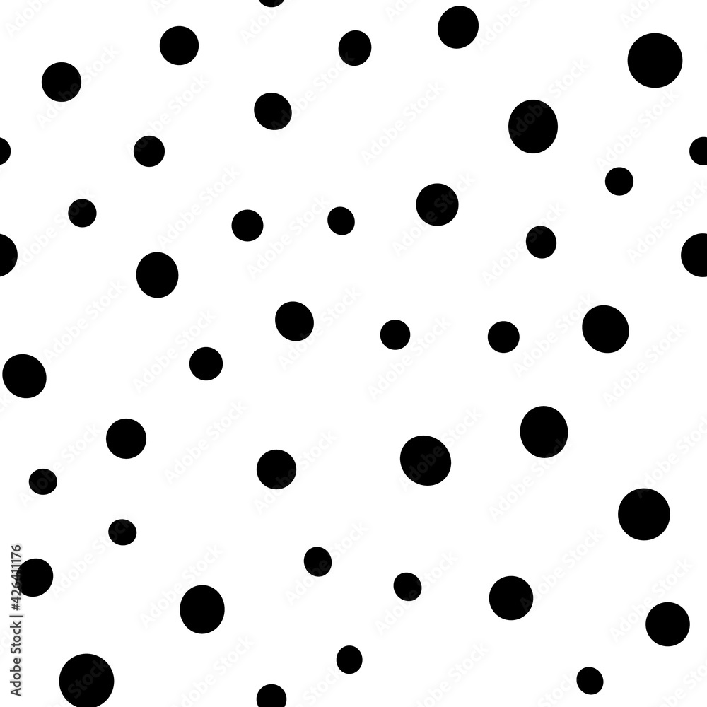 Irregular polka dots seamless pattern. Circle shapes texture background.