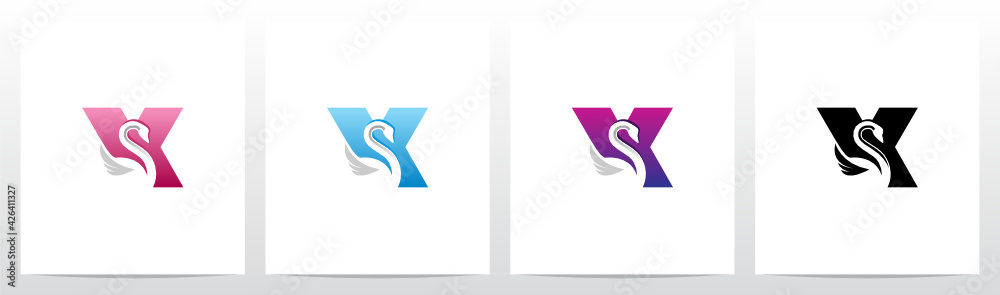 Swan On Letter Logo Design X Swan On Letter Logo Design X