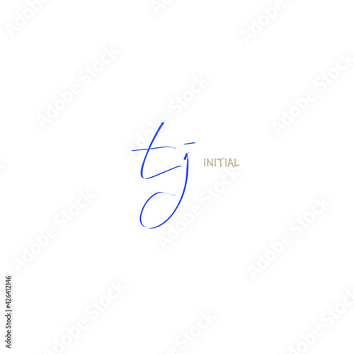 Initial tj beauty monogram and elegant logo design