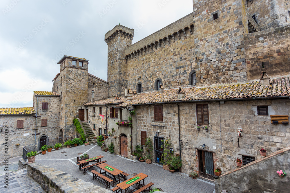 The medieval town and castle of Bolsena, Also Rocca Monaldeschi, that dominates the historic center, Bolsena Lake