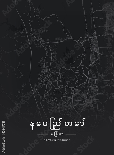 Map of Naypyitaw, Myanmar