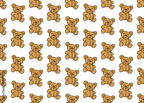 Fototapeta Naklejka Na Ścianę i Meble -  Teddy bear. Seamless background. For the design of gift paper.