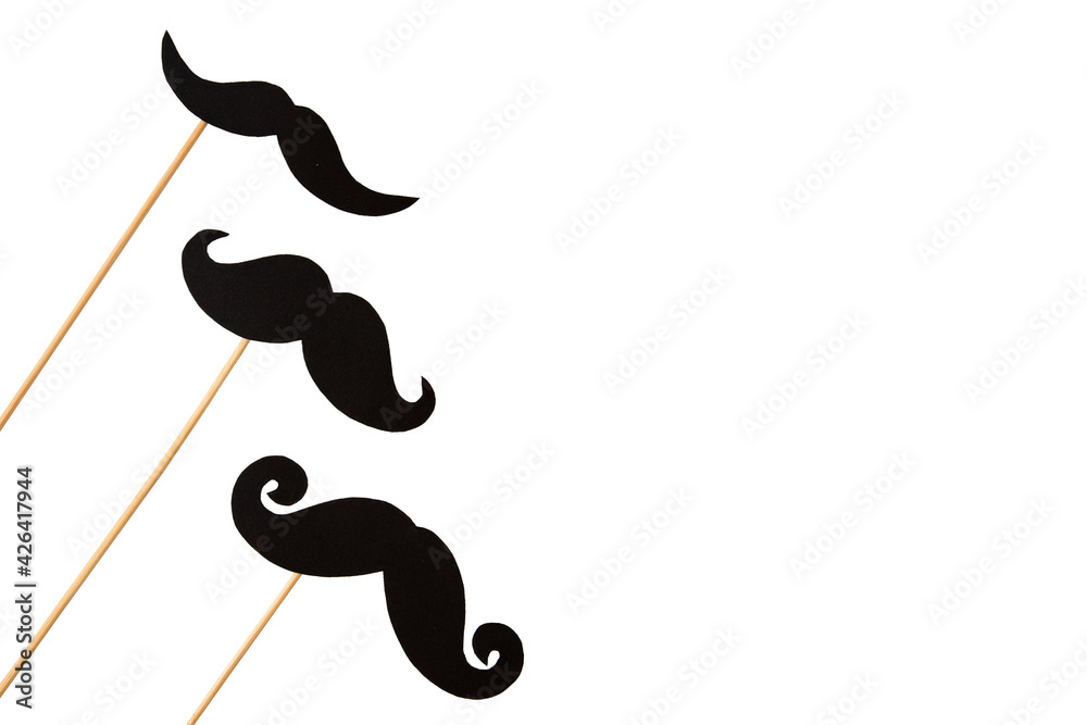 happy father day, mustache on white background