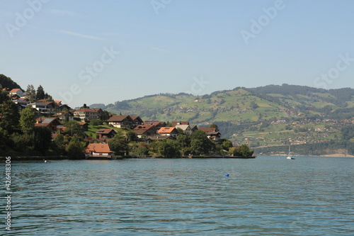 Lake Thun near the Interlaken in Switzerland.