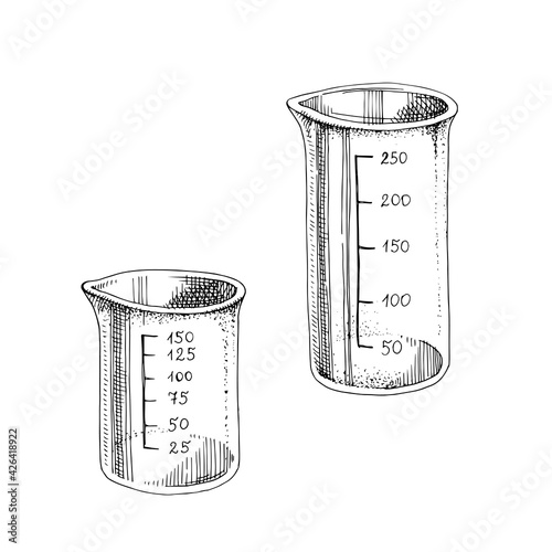 Measuring cups isolated on white background.