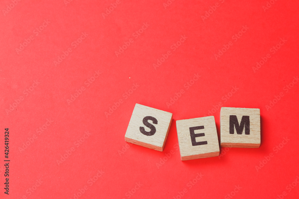 sem word written in wooden letters 