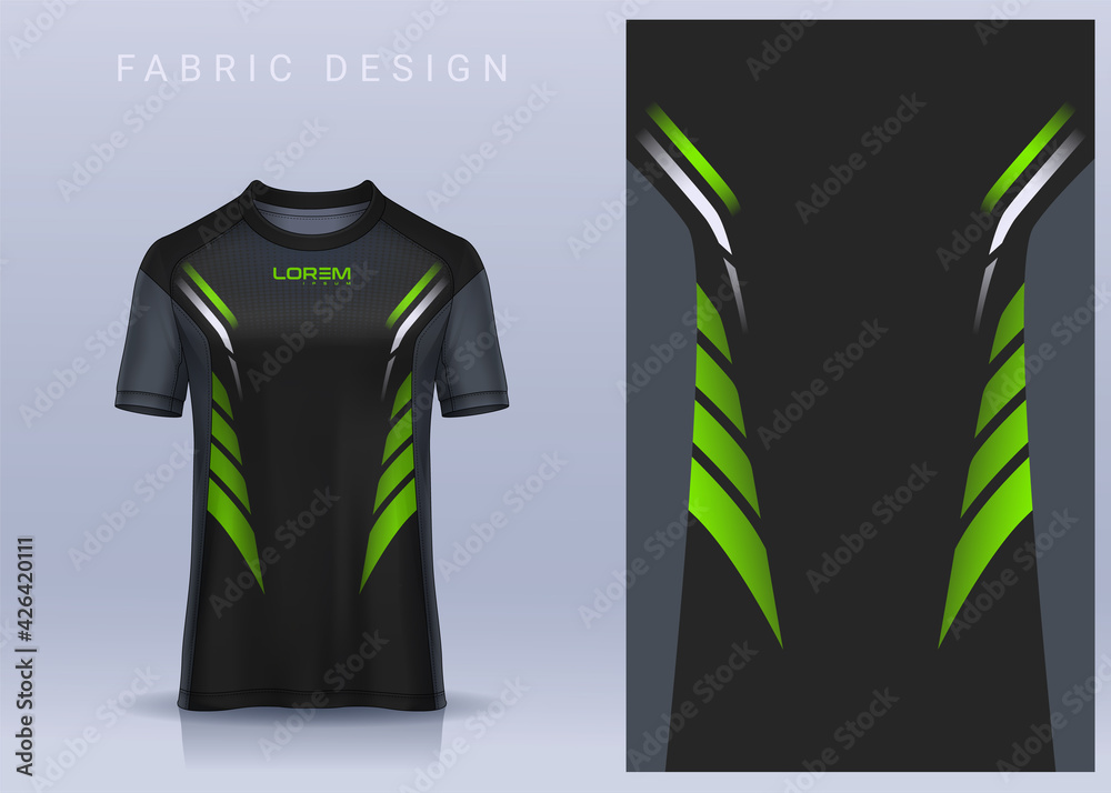 Naklejka premium Fabric textile for Sport t-shirt ,Soccer jersey mockup for football club. uniform front view.