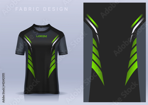 Fabric textile for Sport t-shirt ,Soccer jersey mockup for football club. uniform front view.