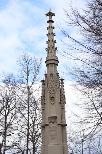 Monument build of stone on the old castle square in oberwittelsbach photo