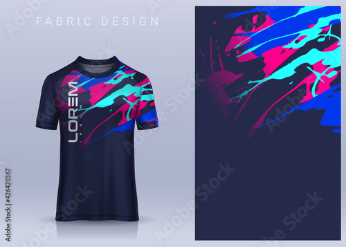 Fabric textile for Sport t-shirt ,Soccer jersey mockup for football club. uniform front view.