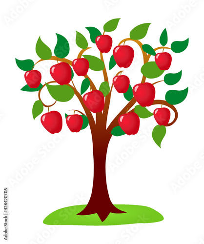 Apple tree vector illustration
