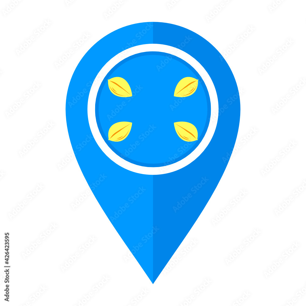 flat map marker icon with hilversum flag isolated on white background	