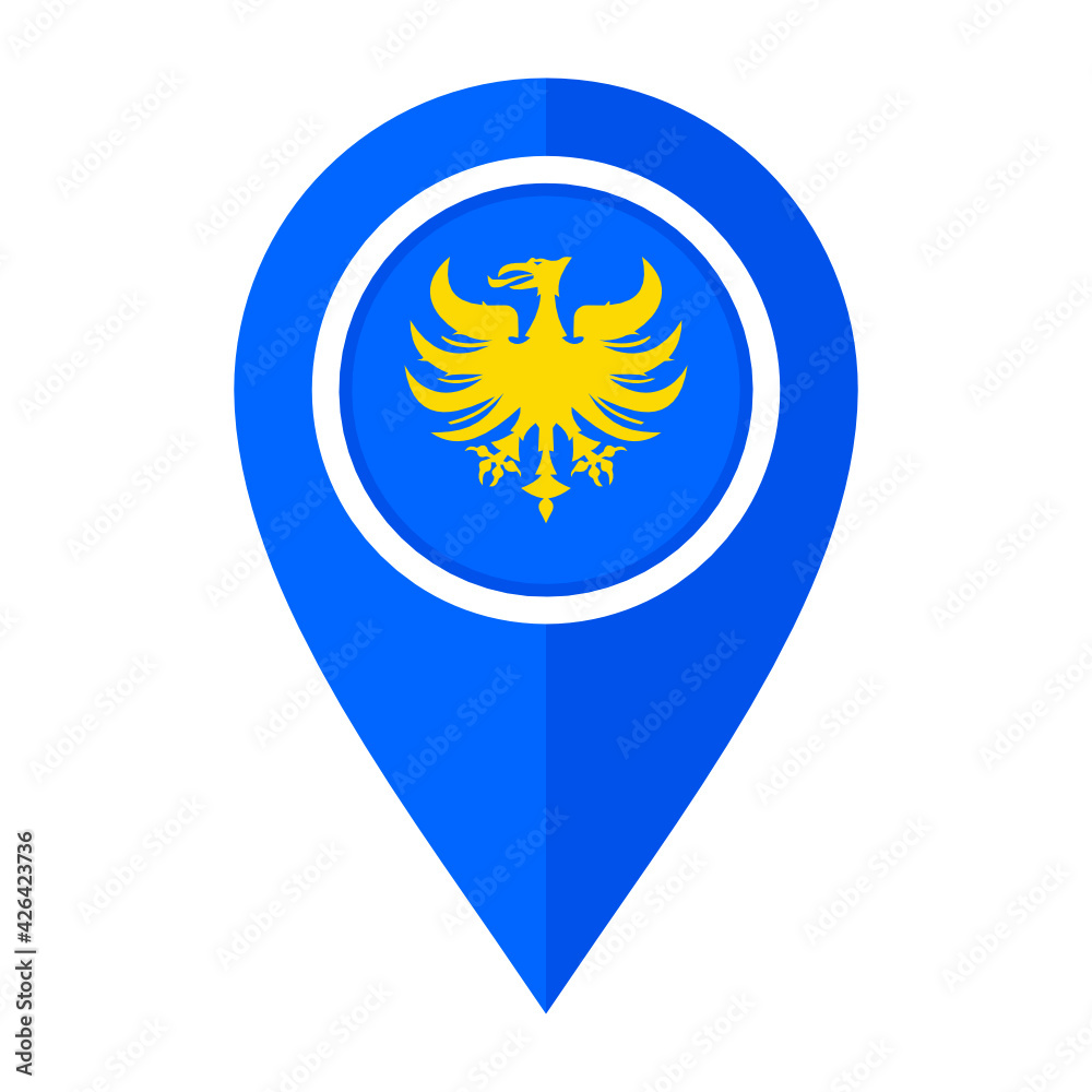 flat map marker icon with heerlen flag isolated on white background flat map marker icon with heerlen flag isolated on white background