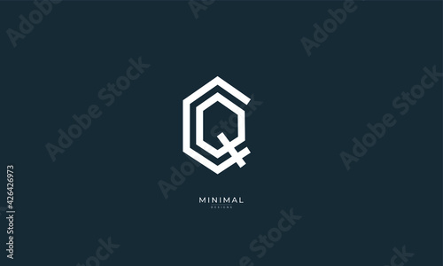 Alphabet letter icon logo CQ