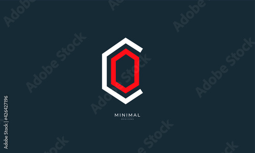 Alphabet letter icon logo CO