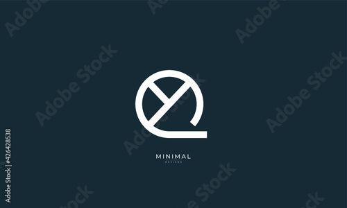 Alphabet letter icon logo QY or YQ