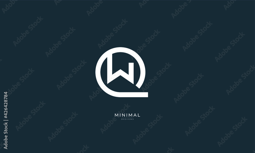Alphabet letter icon logo QW or WQ Alphabet letter icon logo QW or WQ