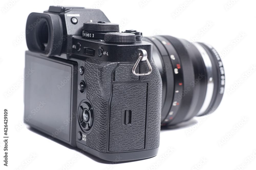 Mirrorless digital camera isolated on white background Mirrorless digital camera isolated on white background