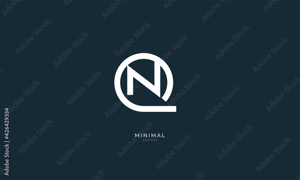 Alphabet letter icon logo QN or NQ Alphabet letter icon logo QN or NQ