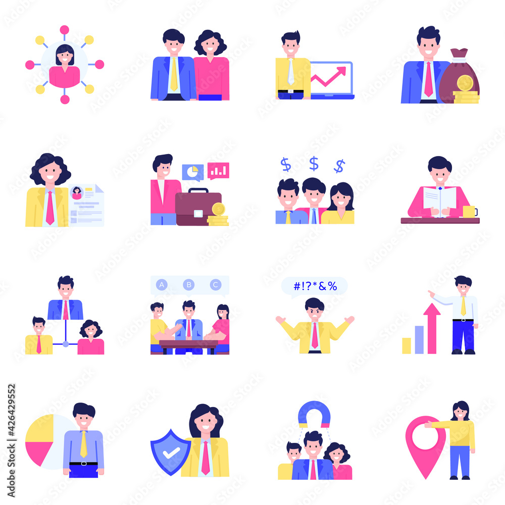 Pack of Business and Finance Flat Characters
Pack of Business and Finance Flat Characters