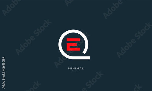 Alphabet letter icon logo QE or EQ