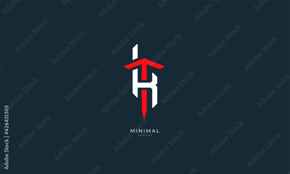Alphabet letter icon logo KT