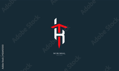 Alphabet letter icon logo KT