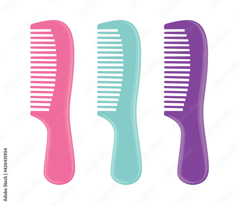 Comb Vector, Hair Comb Icon, Hair Dresser Tools, Hair Stylist Comb, Hair Comb Outline, Vector Illustration Background