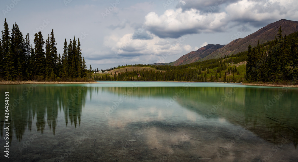 Emerald Lake in the Yukon Territory in Canada. 