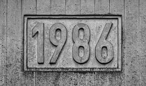 Obraz na płótnie 1986 Jahreszahl in Stein