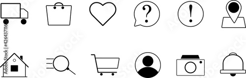 set of icons for an online store