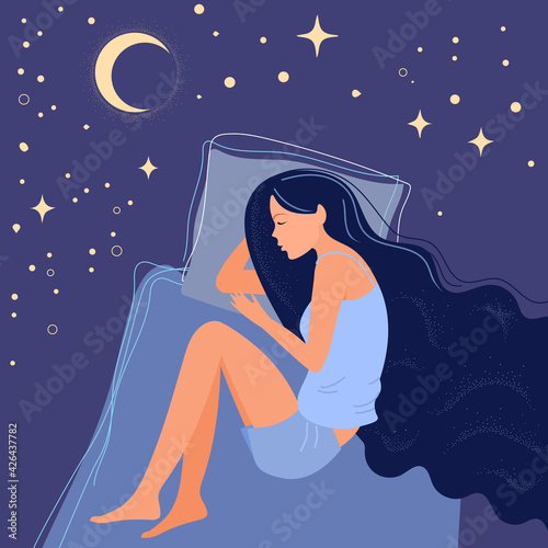 The girl is asleep