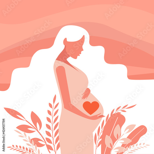 Young pregnant woman waiting for a baby