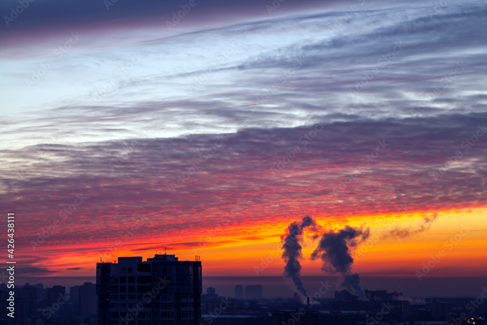 Sunset over the city