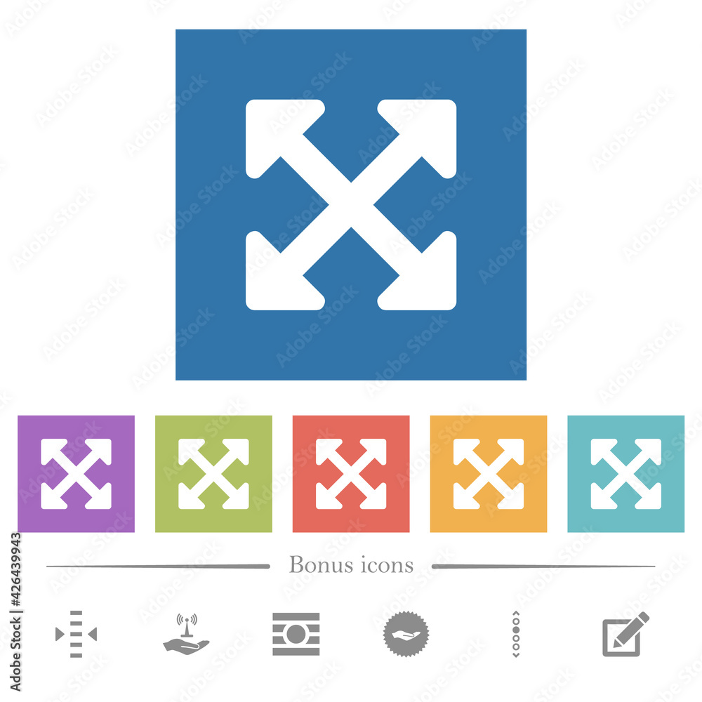 Obraz premium Resize full alt flat white icons in square backgrounds