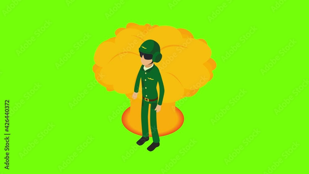 Aircraft marshall icon animation cartoon best object on green screen background Aircraft marshall icon animation cartoon best object on green screen background