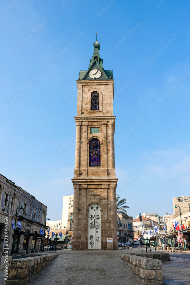 Bell Tower. The Clock Tower. Old Town of Jaffa. Old Port inTel Aviv-Jaffa, Israel