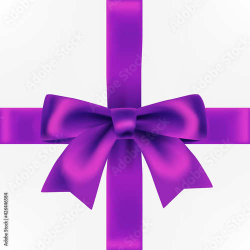 Gift box with violet decorative bow
