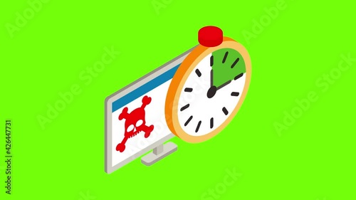 Software testing icon animation cartoon best object on green screen background
